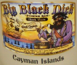 Cayman Islands Big Black Dick Premium Dark Rum Frosted Cocktail Glass 3.  5 Pirate 2