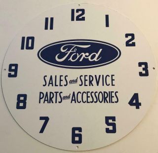 Npi 18 " Octagon Ford Sales Service Neon Advertising Clock Metal Replacement Face