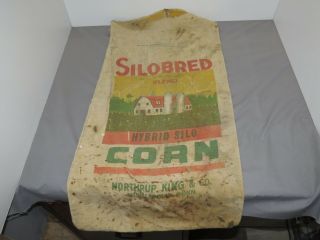 Vintage Silobred Northrup King Nk Hybrid Seed Corn Sack Bag Very Early Rare