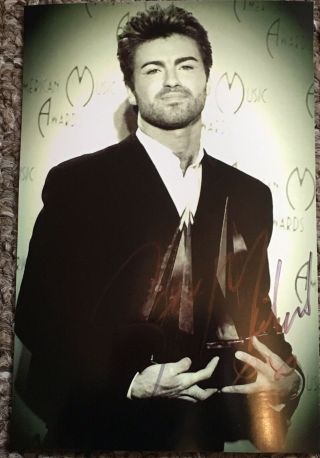 George Michael Hand Signed Autograph Photo - Singer - Wham