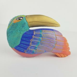 Vintage Laurel Burch Bird Toucan Rainbow Forest Tropical Figurine United Designs