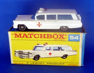 Matchbox Cars - Made By Lesney In England 54 - A,  Ambulance,  1965,  Bpw,  Box