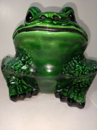 Vintage Arnels Large and Small Glazed Pottery 1970s Toad Frog Signed 4