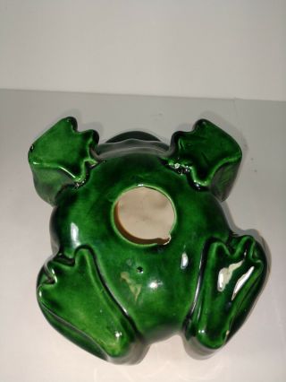 Vintage Arnels Large and Small Glazed Pottery 1970s Toad Frog Signed 7