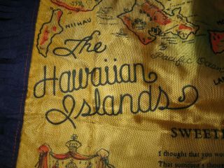 Vintage Silk Pillow Sham Hawaii Islands Sweetheart Motto 20 