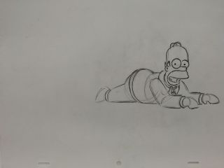 Simpsons Tv Show Animation Art Cel Drawing Homer 74