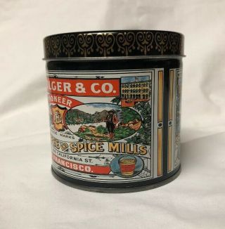 J.  A.  FOLGER & Co Pioneer Steam Coffee & Spice Mills Tin 4