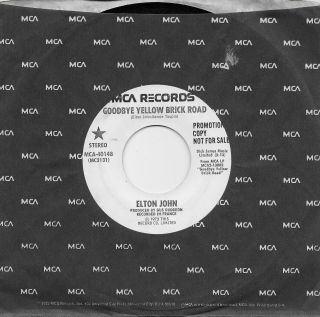 Elton John Goodbye Yellow Brick Road Rare Promo 45 From 1973