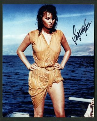 Sophia Loren Sexy Model Actress Boy On A Dolphin Signed Autographed 8 X 10 Photo