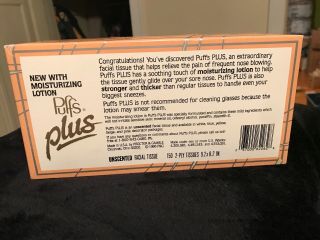 Vintage Puff Plus With Lotion Box Facial Tissues 1986 3