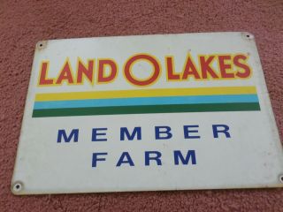 Land O Lakes Member Farm Tin Sign 12 " X 18 " Long