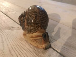 Vintage 70 ' s French Ceramic Pottery Snail Decor gastropod figurine mollusk 3