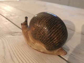 Vintage 70 ' s French Ceramic Pottery Snail Decor gastropod figurine mollusk 4