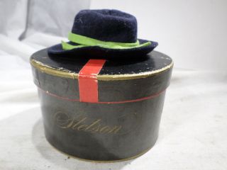 Stetson Boxed Gift Hat Black Box Felt Miniature Salesman Sample