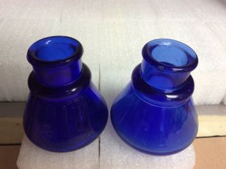 One (1) deep Purple Blue and One (1) deep Cobalt Blue Cone Ink bottles 4