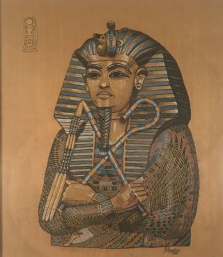Stunning Egyptian sarcophagus portrait made of silk and thread.  quality 2