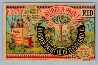 Victorian Trade Card Rubber Paint Co.  Cleveland Oh Antique