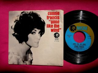 Connie Francis - Gone Like The Wind - 45 Rpm With Picture Sleeve - Mgm 14058