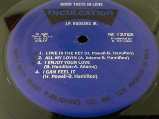 J.  P Rodgers Jr.  Good Taste In Love Lp Inculcation Us 1982 Private Modern Soul