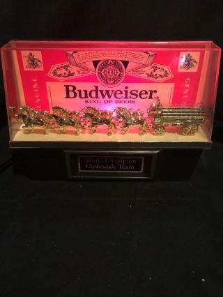Budweiser Clydesdale Lighted Bar Back Advertising Piece