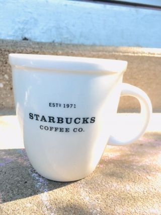 Starbucks Coffee Barista Mug Cup Est 1971 Abbey 18 Oz White Black 2001 Large