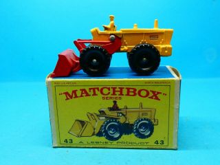 C1960s Matchbox Lesney Tractor Shovel Diecast Toy Model Vehicle No 43