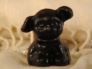 Antique Hubley Fido Cast Iron Metal Puppy Dog Figurine Art Deco Paperweight 1.  75