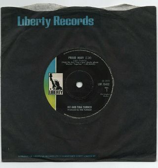Ike And Tina Turner - Proud Mary 7 " 45 Ex Vinyl Rare 1970 Single A1b1