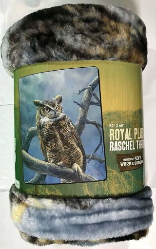 Owl Owls Wood Scene Blanket Throw Very Thick Very Soft