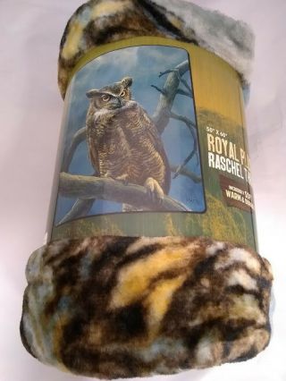 Owl owls wood Scene Blanket Throw Very Thick Very Soft 3