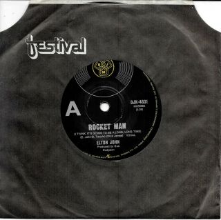 Elton John - Rocket Man / Tiny Dancer - 7 " 45 Vinyl Record - 1972 Australia