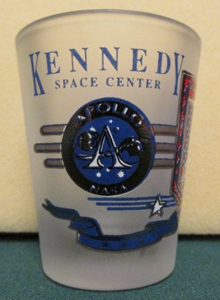 KENNEDY SPACE CENTER FROSTED SHORT SHOT GLASS 2