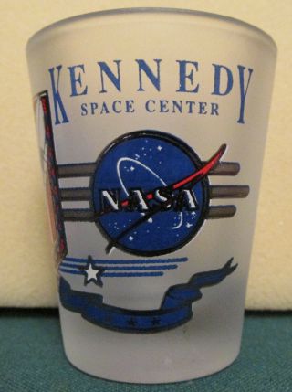 KENNEDY SPACE CENTER FROSTED SHORT SHOT GLASS 3