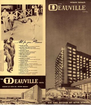 Deauville Hotel Miami Beach Florida Vintage Travel Brochure Photos Circa 1950 