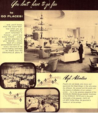 Deauville Hotel Miami Beach Florida Vintage Travel Brochure Photos Circa 1950 ' s 2
