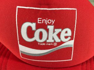 Vintage Enjoy Coca - Cola Hat Trucker Mesh Foam Cap Snapback Advertising Coke 2