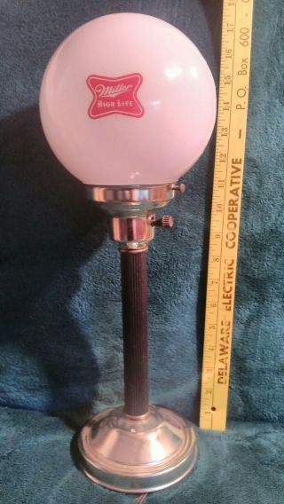Vintage Miller High Life Beer Bar Globe Lamp Glass Sign Light Logo
