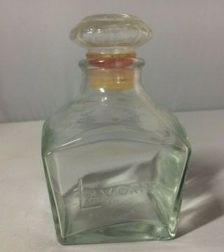 Estate Vintage Lavoris Clear Glass Apothecary Bottle With Top 4 Inches Embossed