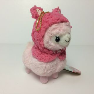 AMUSE Fluffy Hooded Kids Alpacasso Pink Bunny Girl (12cm) Arpakasso Plush Japan 3