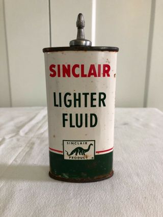 Vintage Sinclair Lighter Fluid Can With Lead Top