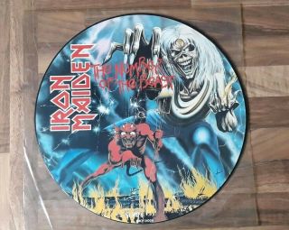 Iron Maiden 1982 Emi Picture Disc Lp Number Of The Beast Emcp 3400