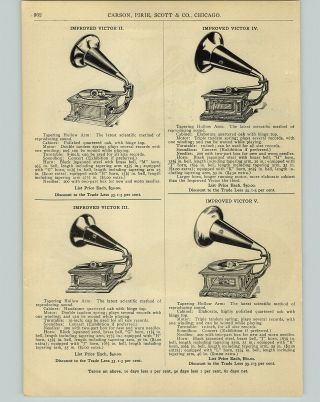 1905 PAPER AD 2 Sided Victor Talking Machine Record Player Phonograph Nipper 2