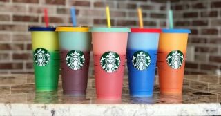 Starbucks Color Changing Cup 24 Oz Rare 5 Pack