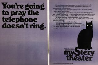 1974 Cbs Radio Mystery Theater Black Cat Illustration Vintage Print Ad