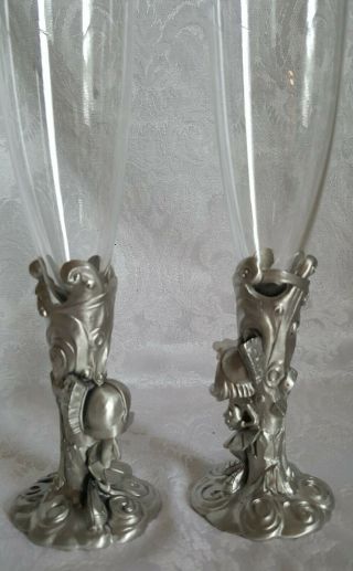 Warner Bros Marvin The Martian Champagne Glasses Seagull Pewter 5