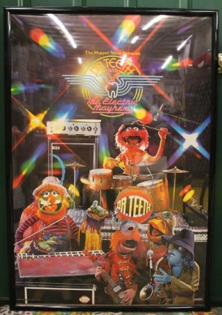 Rare 1976 Muppet Show Poster Dr.  Teeth And The Electric Mayhem Scandecor 27 " X40 "