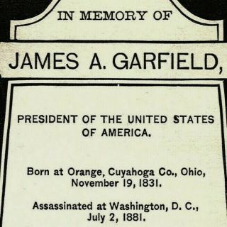 1881 President James A.  Garfield Death Notice Card In Memory 7e