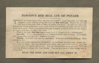 1890S TOMSONS RED SEAL LYE BROWNIES TRADE CARD 2