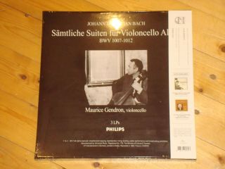 Bach The 6 Cello Solo Suites MAURICE GENDRON PHILIPS 3x 180g LP BOX 2