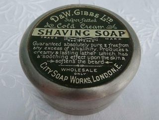 Antique Shaving Soap Case Printed Tin D W Gibbs Advertising Edwardian Empty Prop